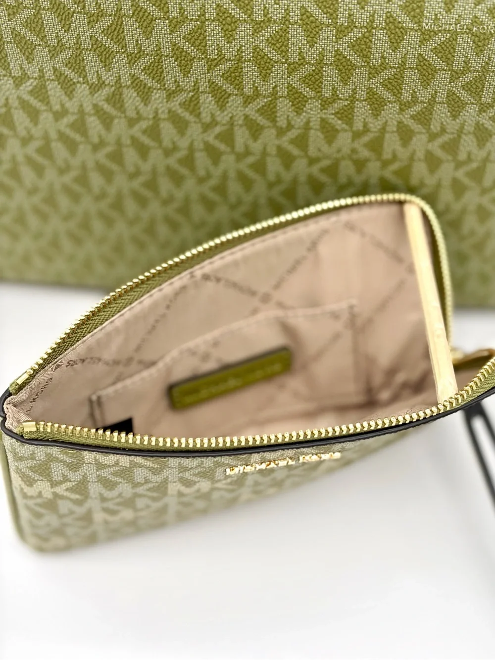 Michael Kors Olive Signature Tote with Wristlet